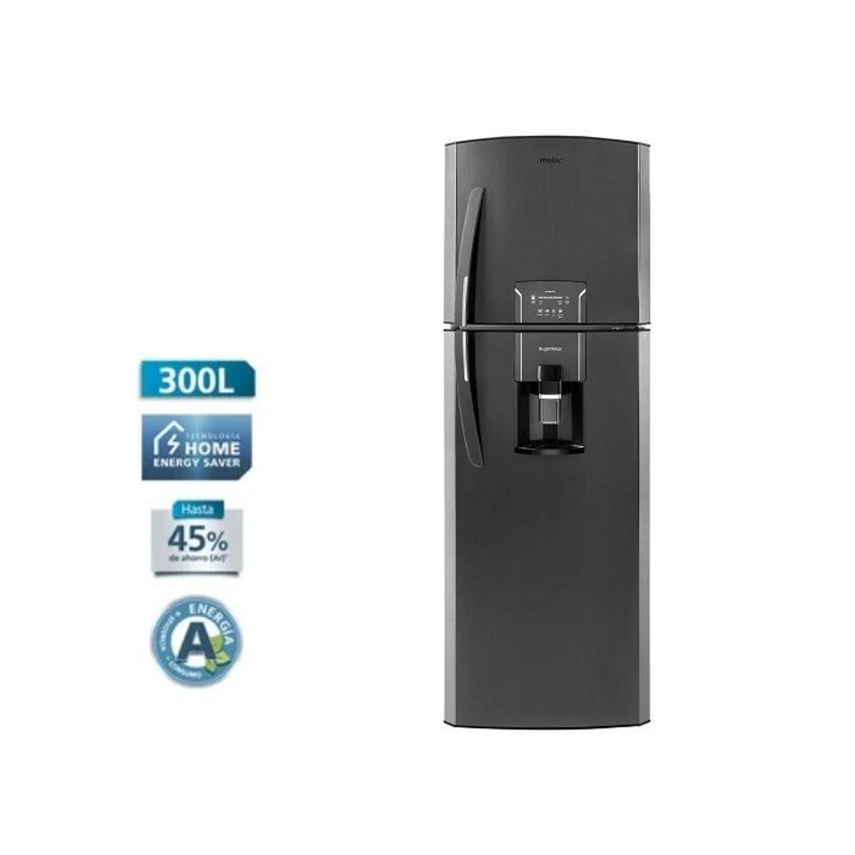 MABE - Refrigeradora Mabe RMA300FZPC No Frost 300Litros Black Stainless Steel