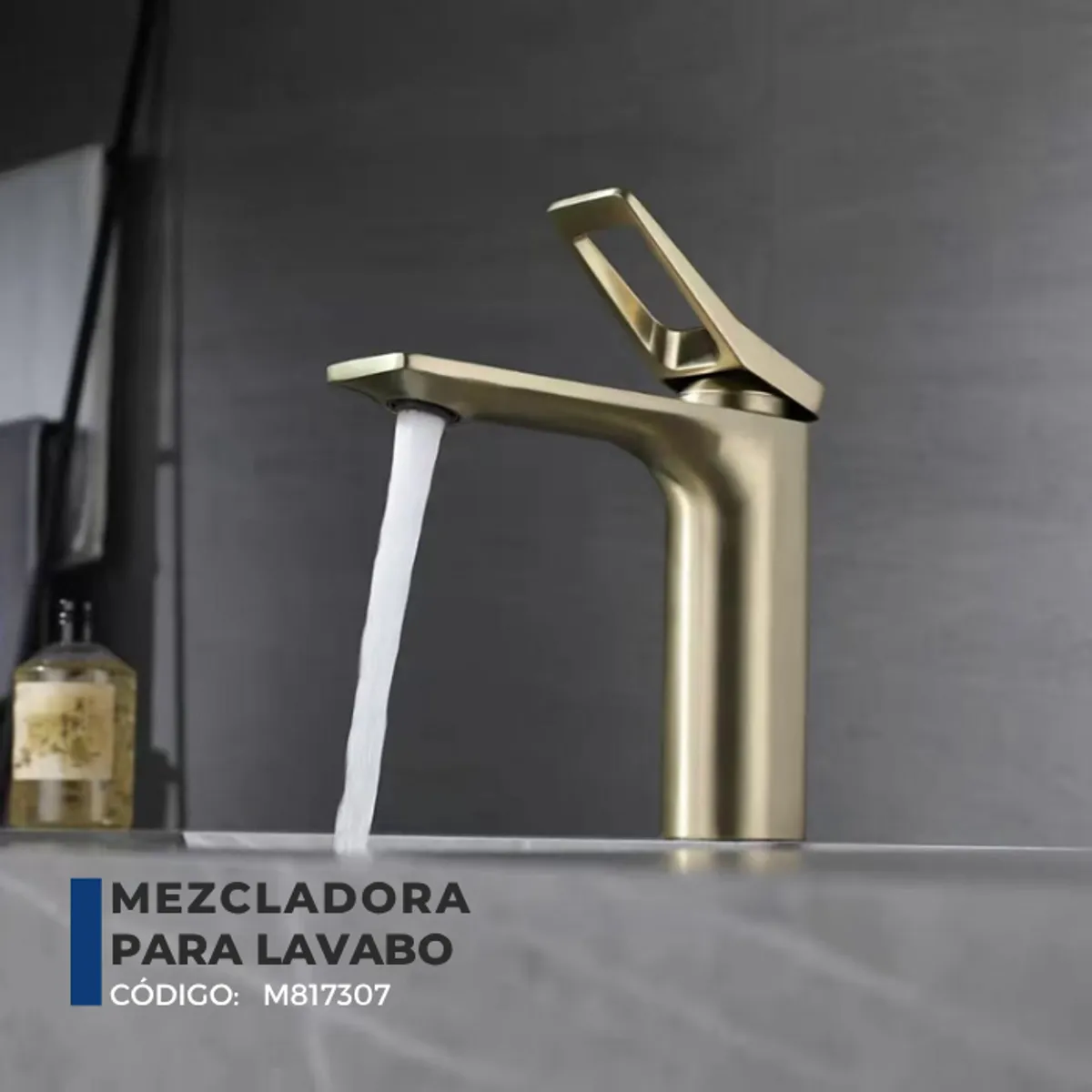 XM - MEZCLADORA MONCOMANDO DE LAVATORIO DORADO BAJO M817307