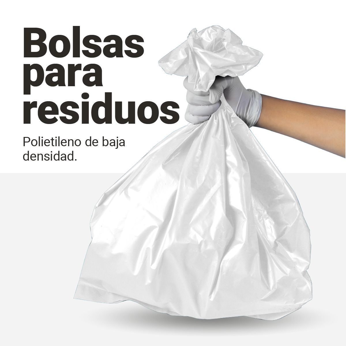 GENERICO - Bolsas blancas para basura 240 L, 1.5 micras, 100 uds