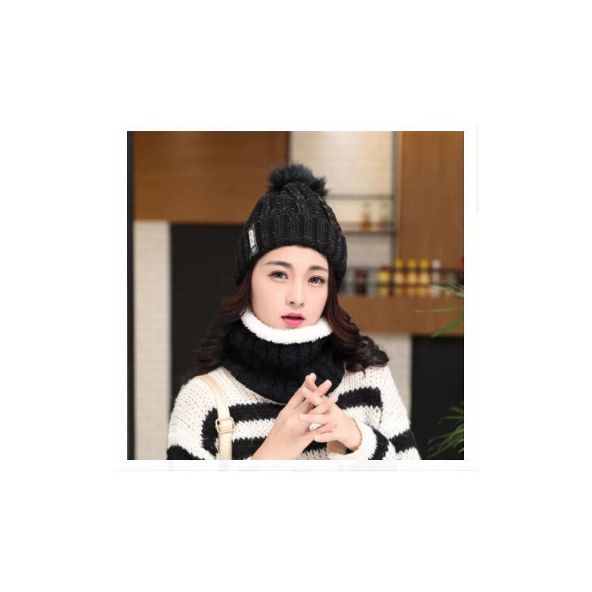 GENERICO - Gorro con cuellera para dama