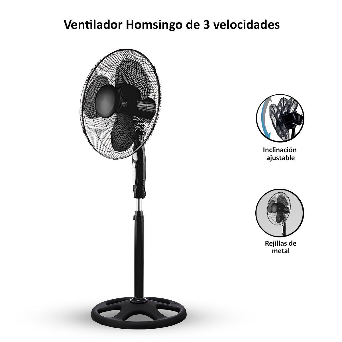 SASARU - Ventilador Homsingo de 16" de 3 Velocidades