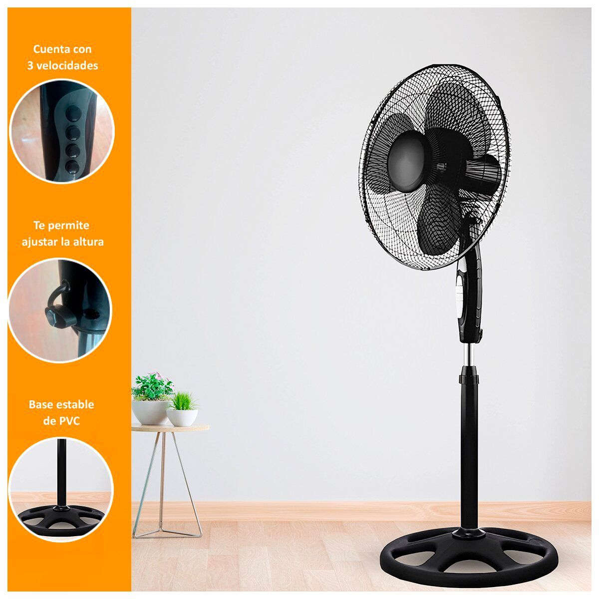 SASARU - Ventilador Homsingo de 16" de 3 Velocidades
