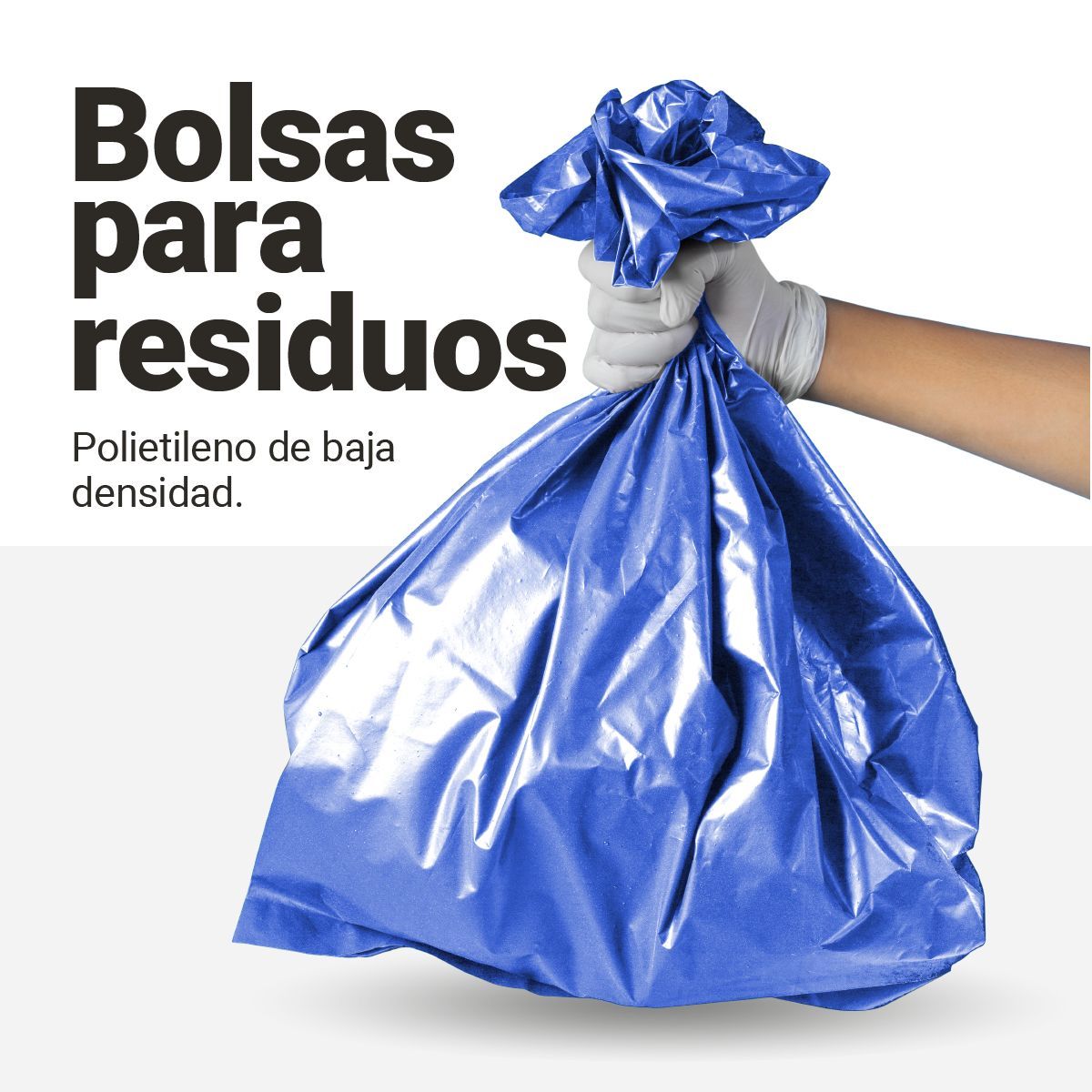 GENERICO - Bolsas azules para basura 240 L, 1.5 micras, 100 uds