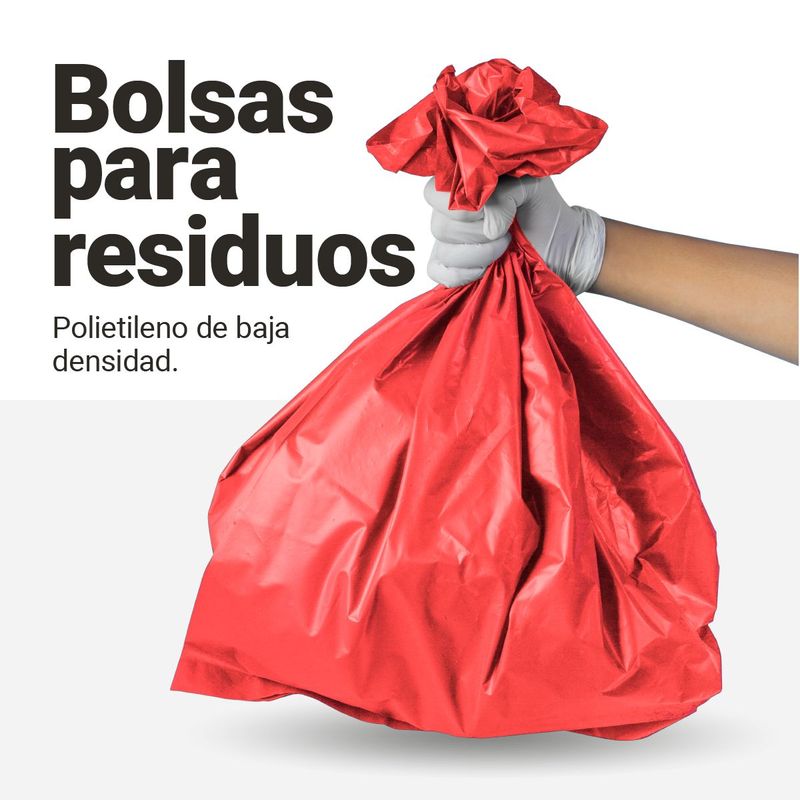 GENERICO - Bolsas rojas para basura 280 L, 2 micras, 100 uds