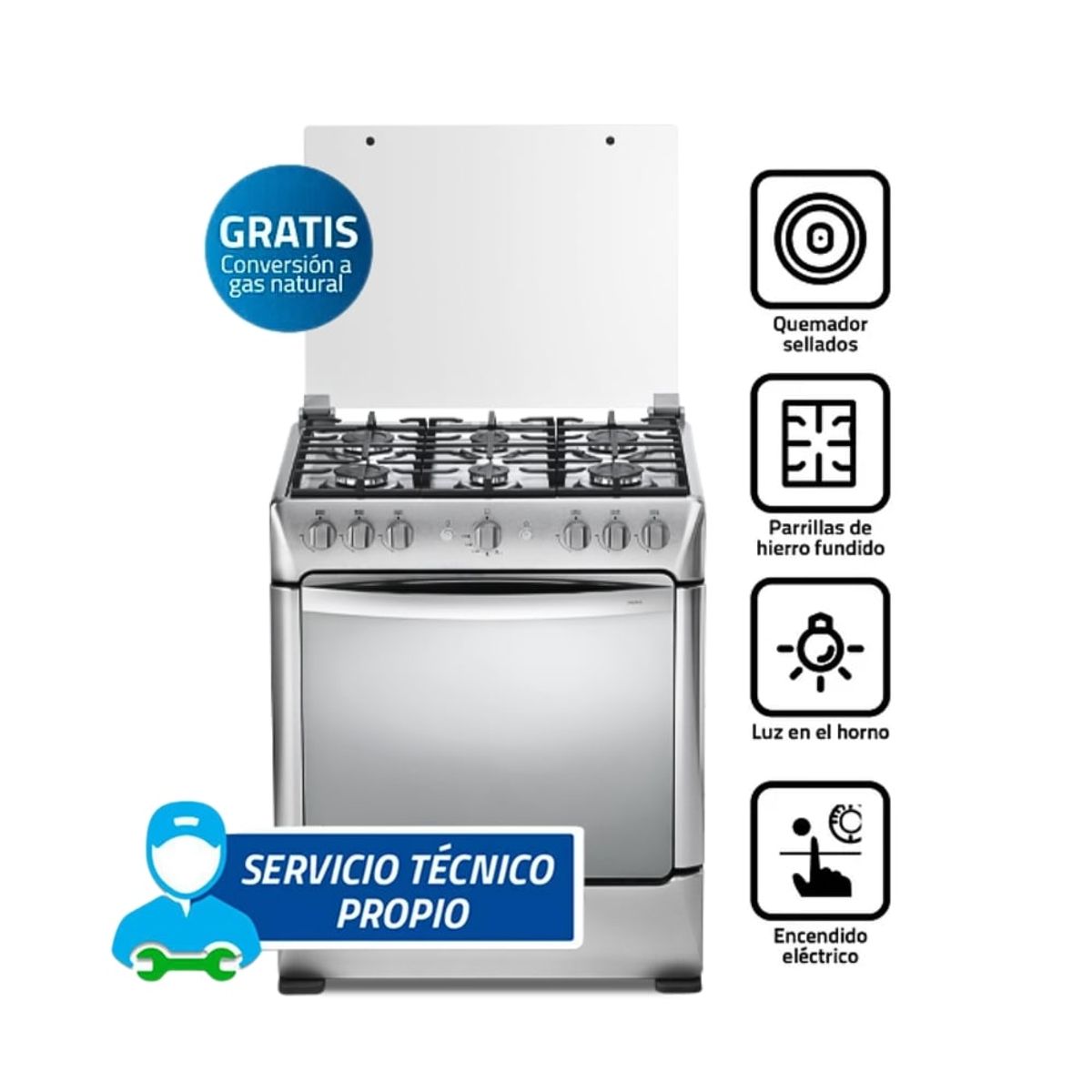 INDURAMA - Cocina Indurama 6 Quemadores Parma Zafiro Croma