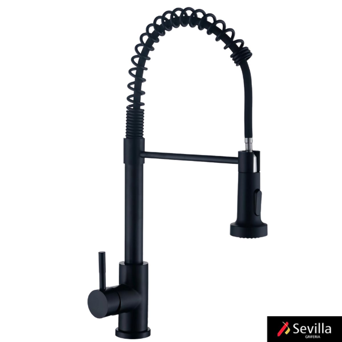 GENERICO - MEZCLADORA PARA COCINA RESORTE EXTRAÍBLE NEGRO SEVILLA FA-BK9667