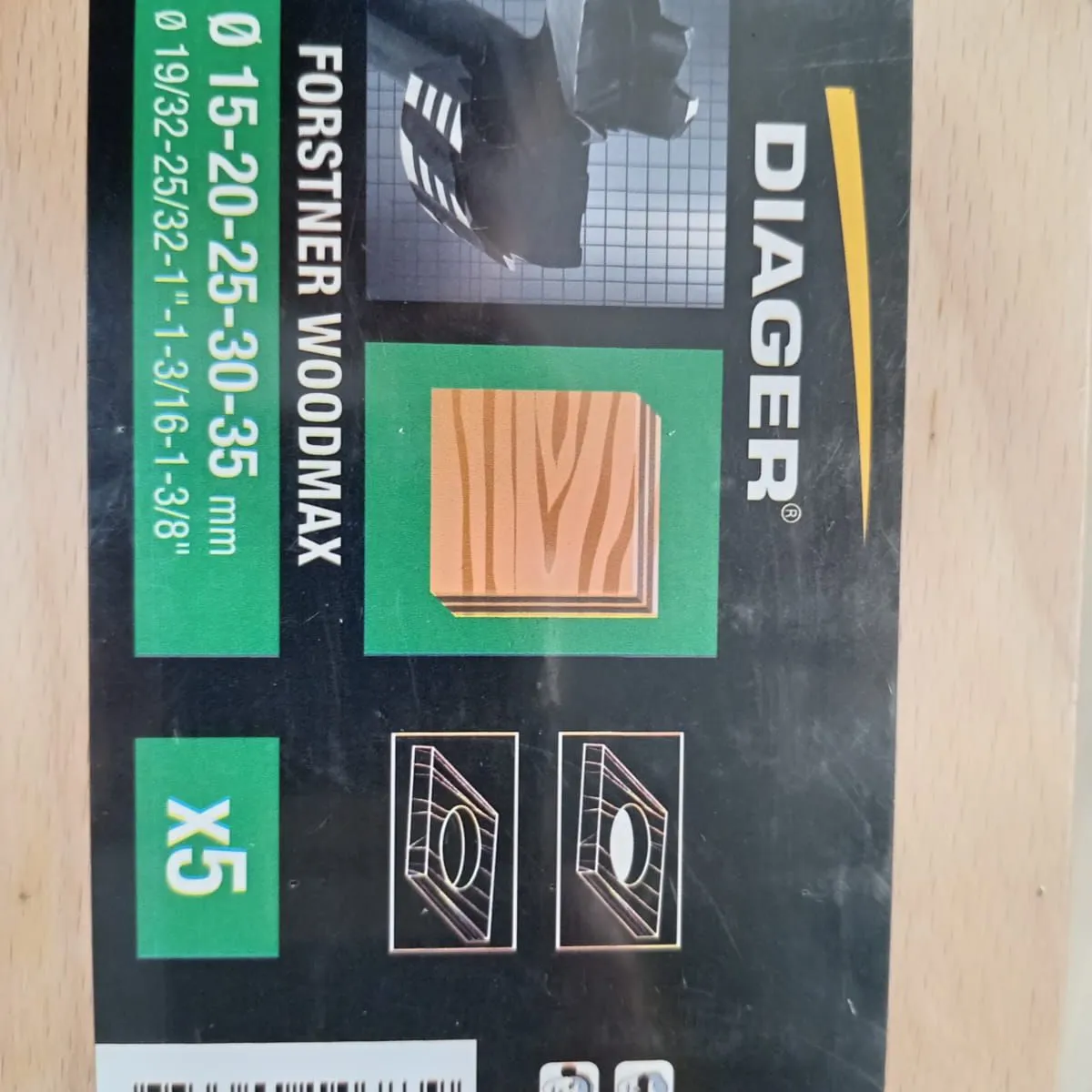 DIAGER - JUEGO DE BROCA FORSTNER WOODMAX 15,20,25,30,35 mm    - DIA940D