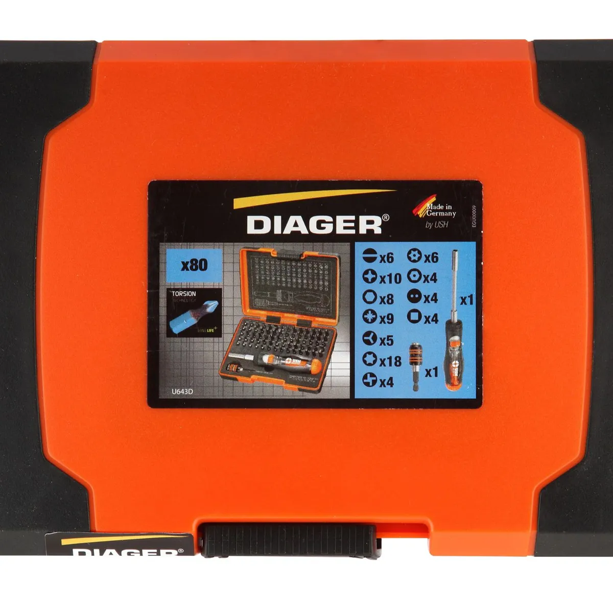 DIAGER - JUEGO DE PUNTAS DE TORSIÓN Y LLAVES DE VASO 80 Piezas - DIAU643D