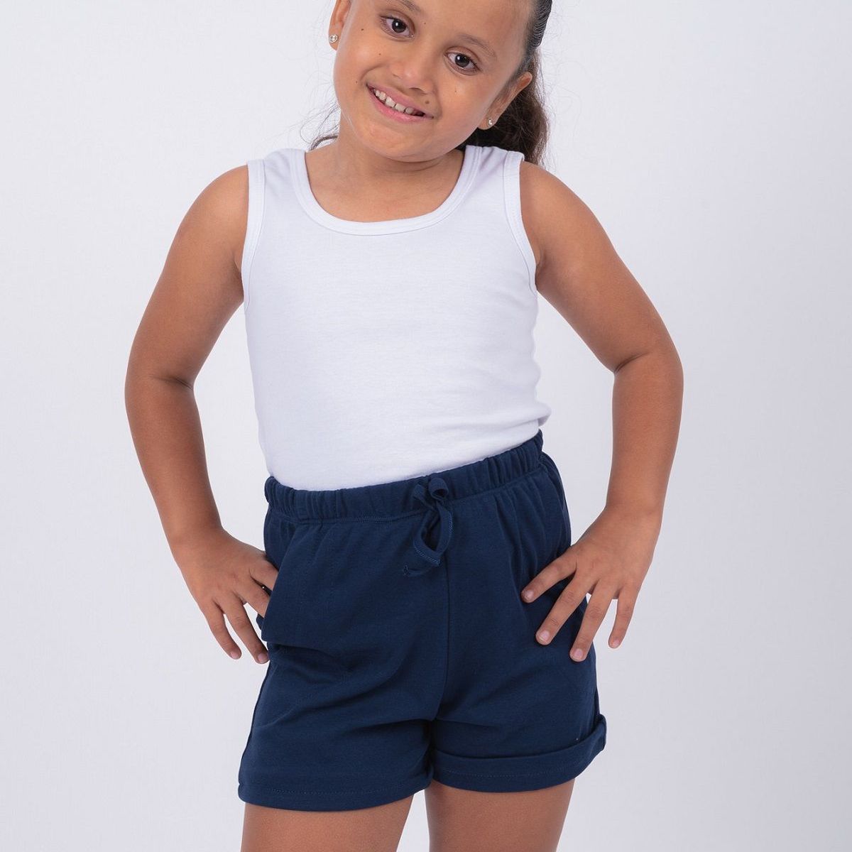 PEYITO - Short niña pack x3 -  Azul Marino