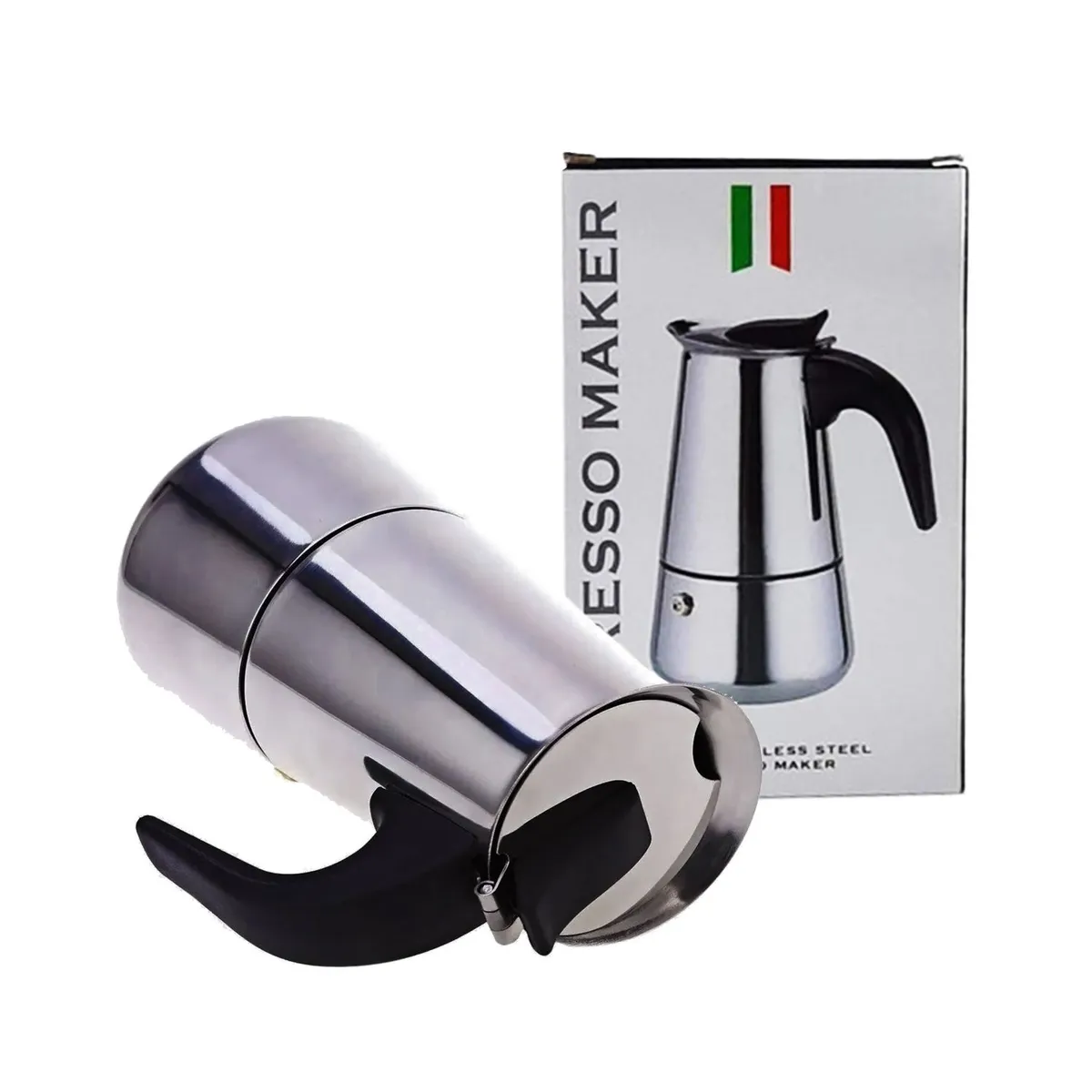 GENERICO - Cafetera Italiana 9 Tazas Acero Inoxidable Espresso Maker