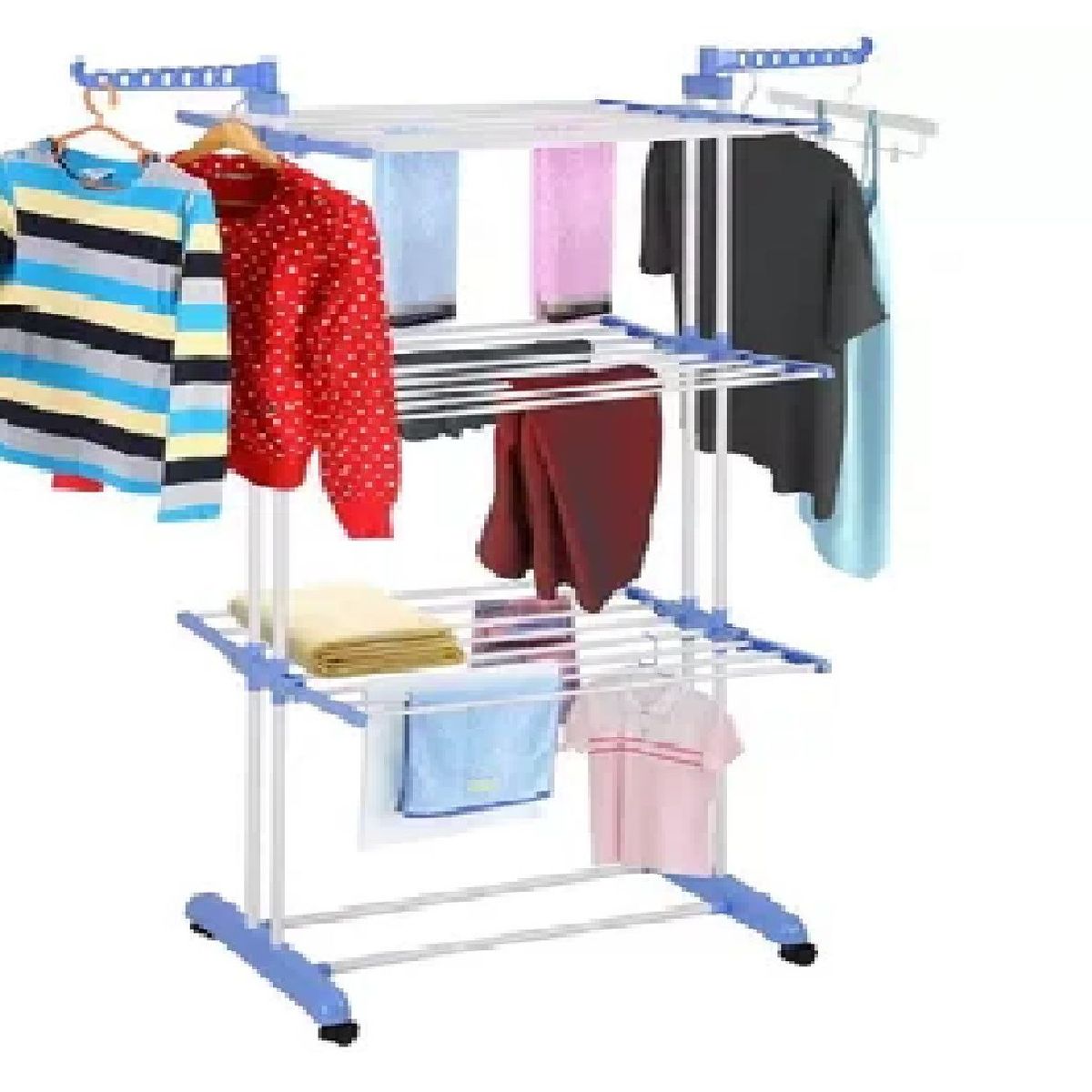 GENERICO - Tendedero Multifuncional Tendal Plegable de Ropa 3 Niveles