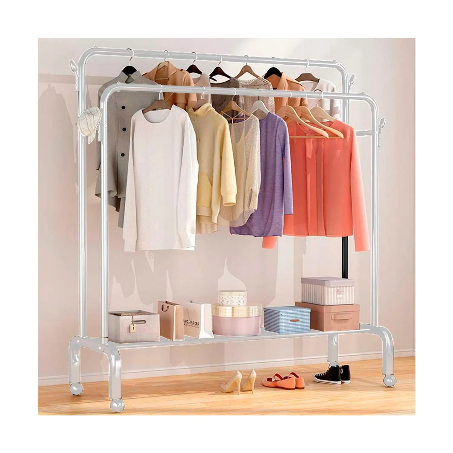 Estante Amazon Venta De Ropa Heavy Duty Negro Metal Ropa Rack Con