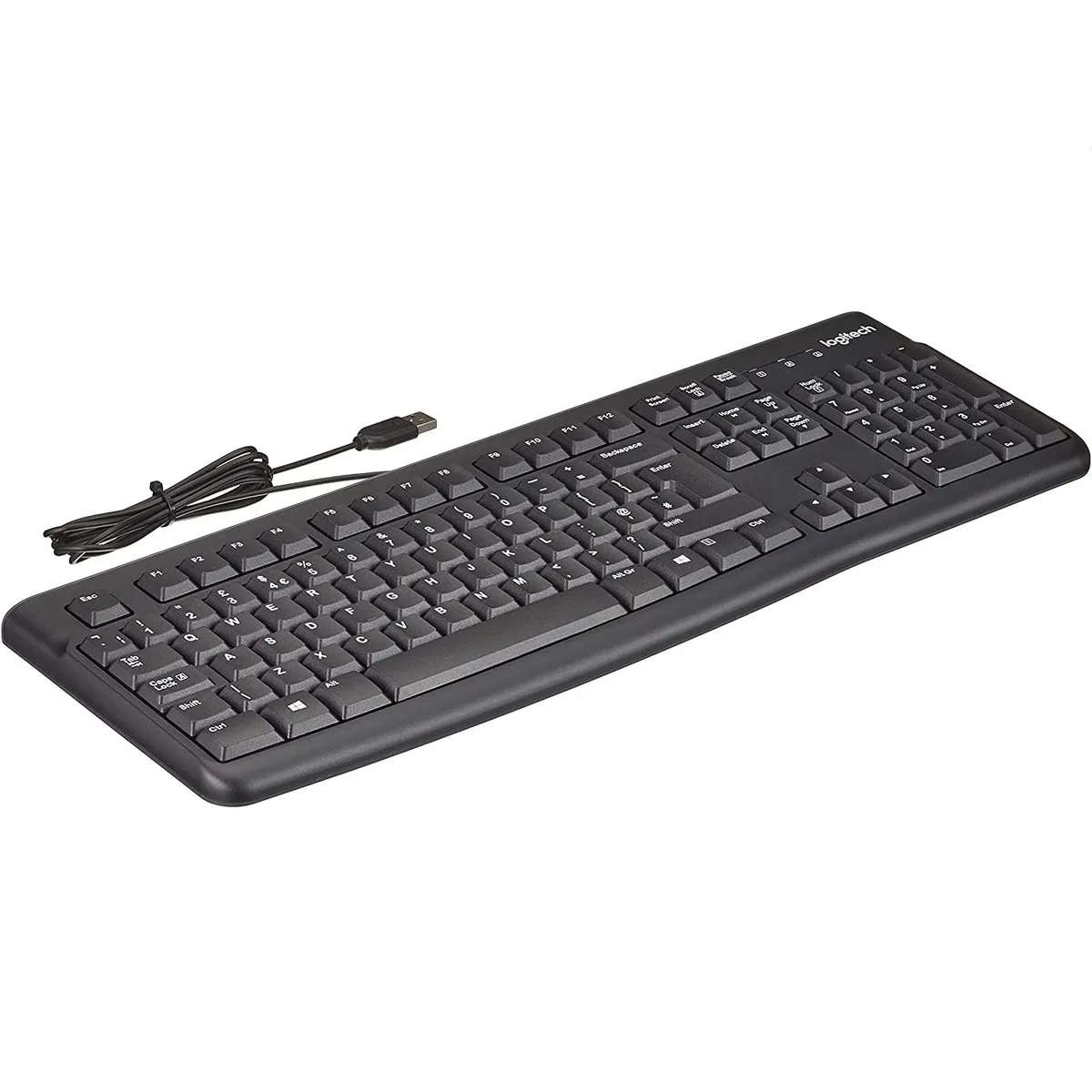 LOGITECH - Teclado Logitech K120 Con Cable USB Plug and Play Clases - Negro