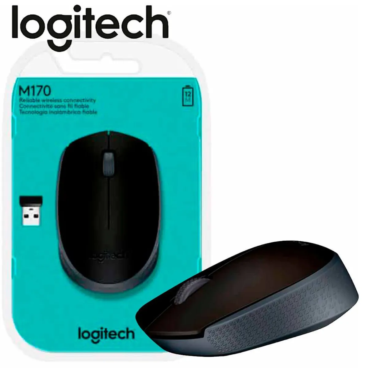 LOGITECH - Mouse Inalámbrico Logitech M170 Receptor USB para PC Mac y Portátil