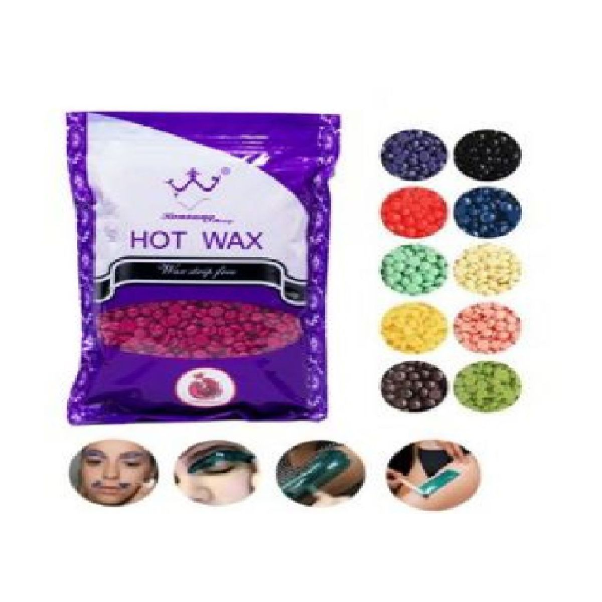 GENERICO - Cera Depilatoria Granulada en Perlas Hot Wax de 500 Gramos.
