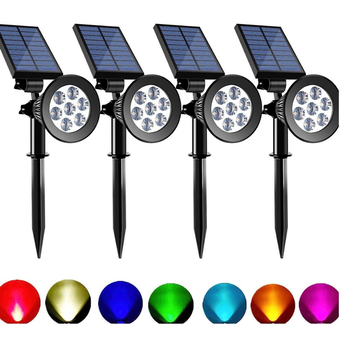 GENERICO - REFLECTOR SPOT LIGHT RECARGABLE CON ENERGIA SOLAR LUZ RGB