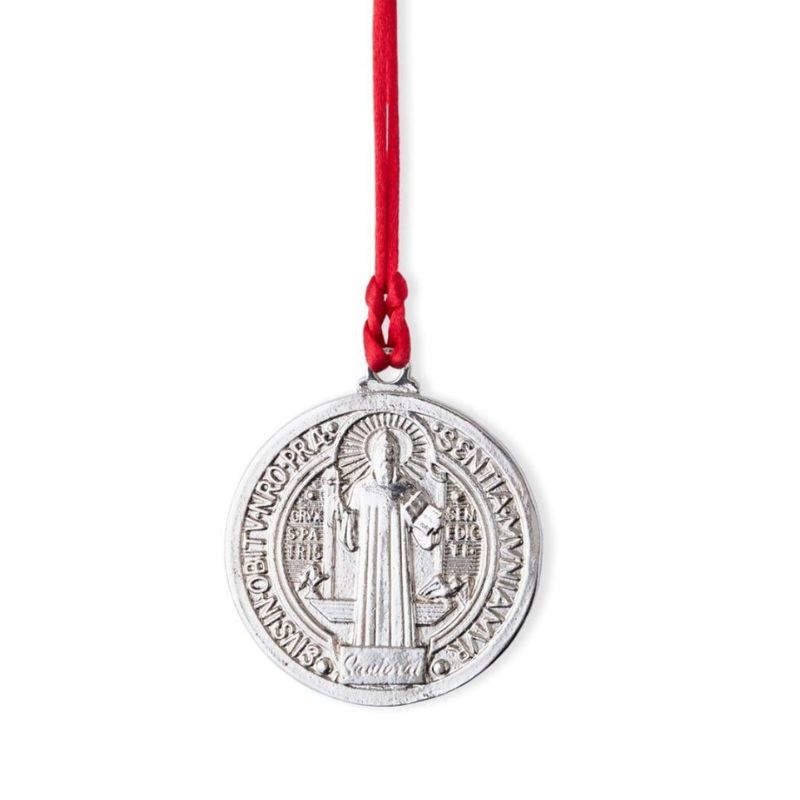 SANTORAL - Medalla de San Benito para Colgar 58mm - Rojo