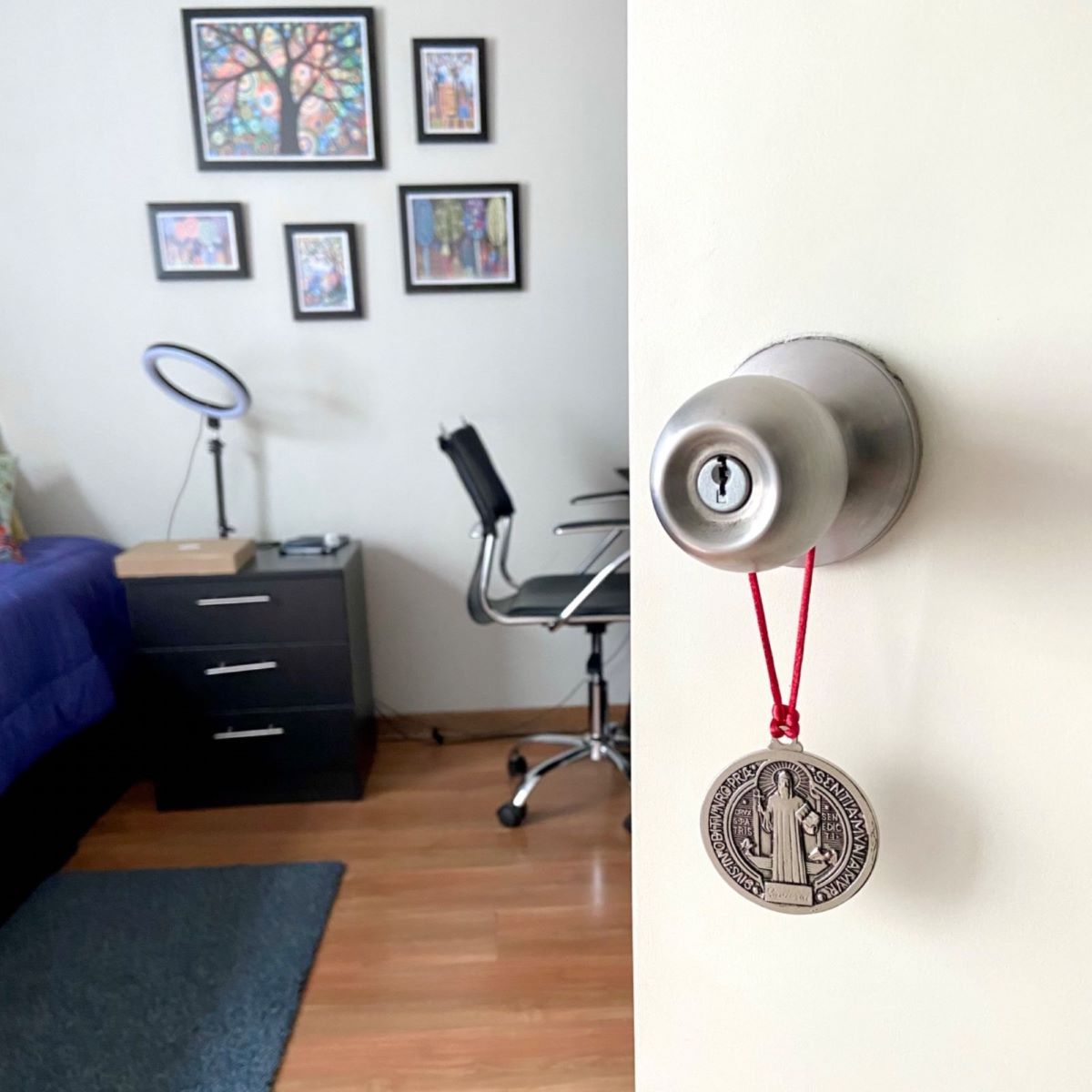 SANTORAL - Medalla de San Benito para Colgar 58mm - Rojo