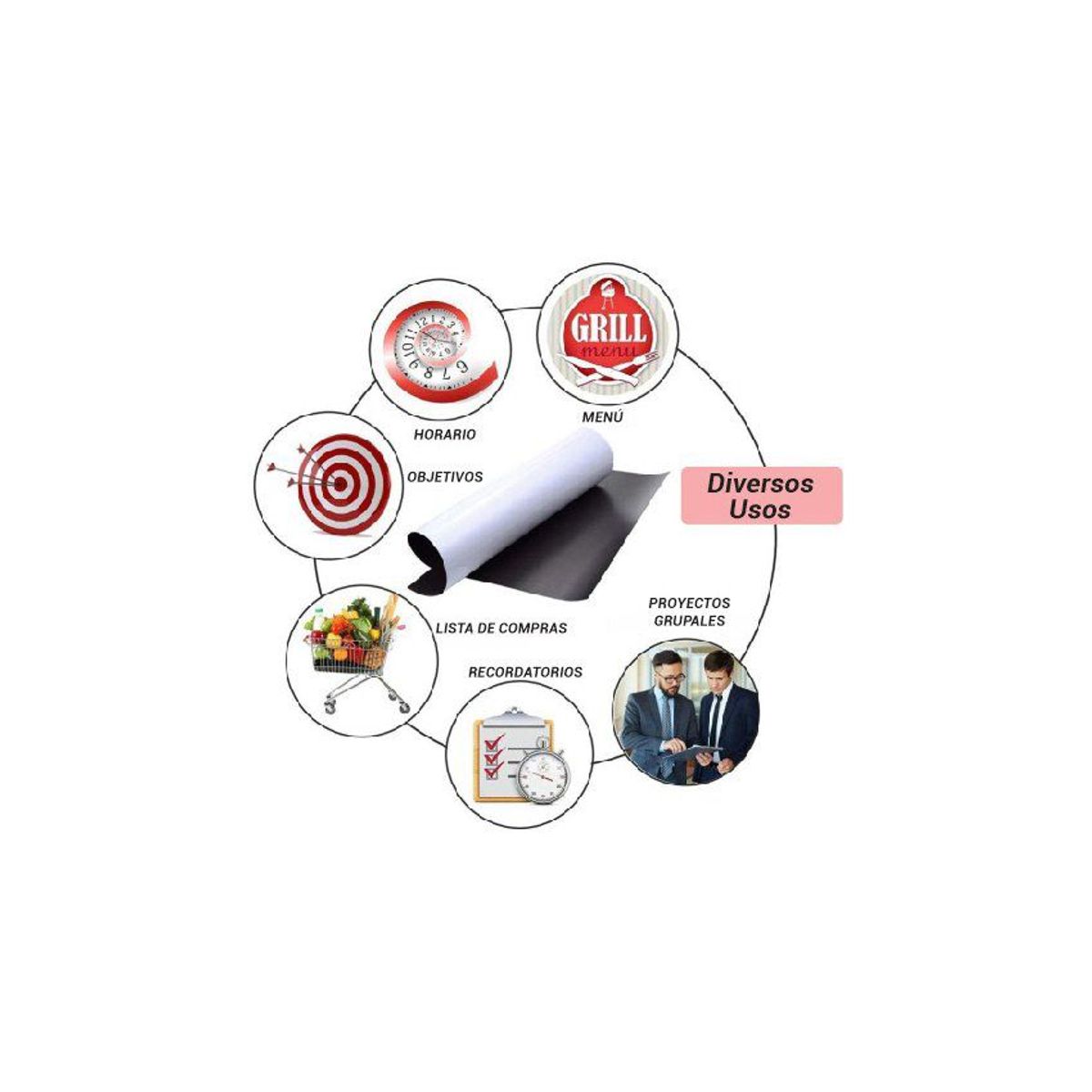 GENERICO - Pizarra acrílica imantada 32x44cm - para refrigeradoras