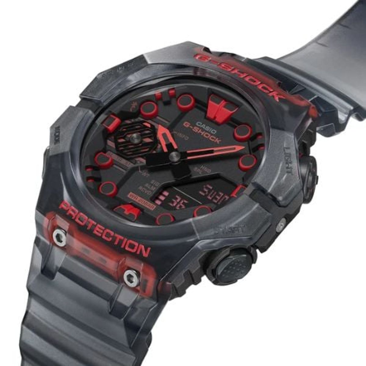 G-SHOCK - Reloj G-Shock Resina Transparente Negro Rojo GAB001G-1A