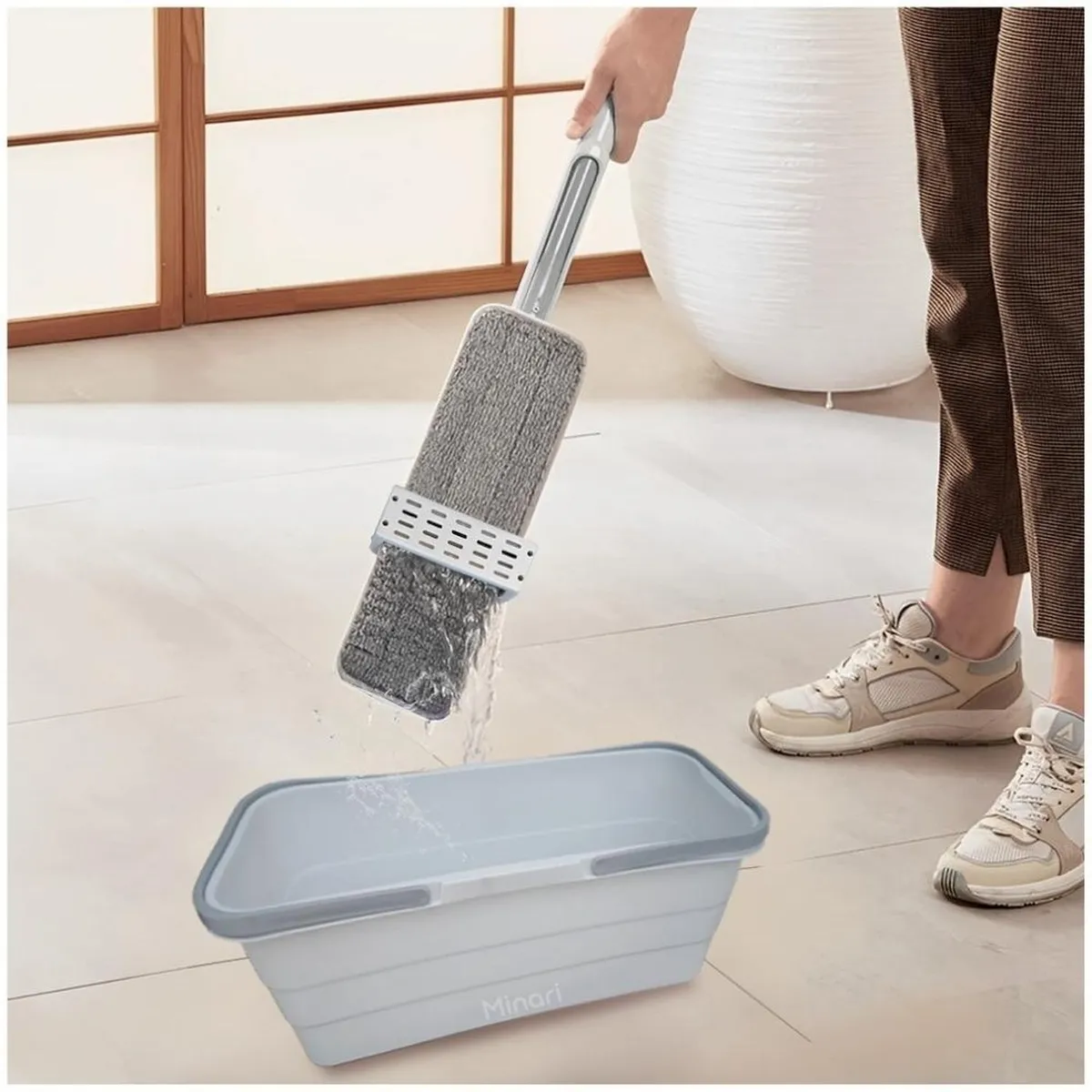 MINARI - Trapeador Escurridor con Balde Large 85T Color Aleatorio