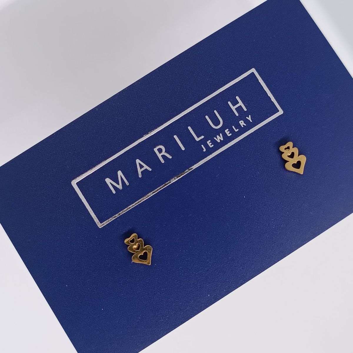 GENERICO - Aretes Acero - Triple Corazón - Dorado