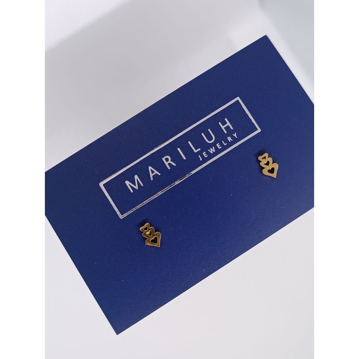 GENERICO - Aretes Acero - Triple Corazón - Dorado