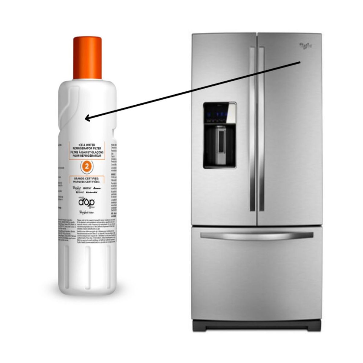 WHIRLPOOL - Filtro de Agua para Refrigeradora Whirlpool N°2