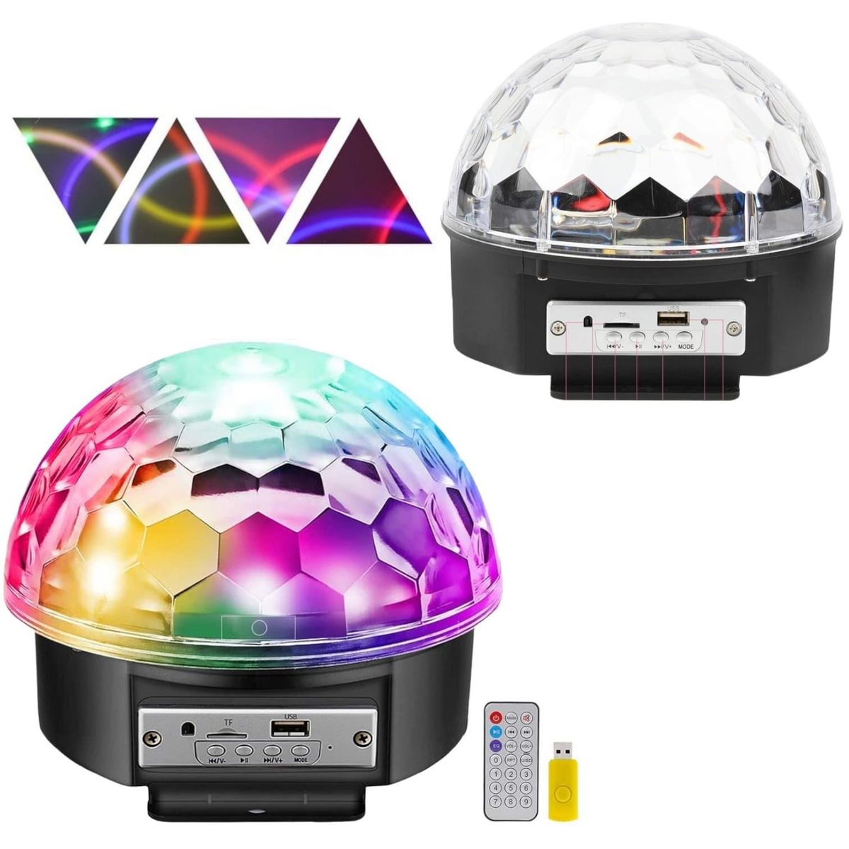 OEM - Bola Parlante Bluetooth con Control Remoto Giratorio con LED RGB