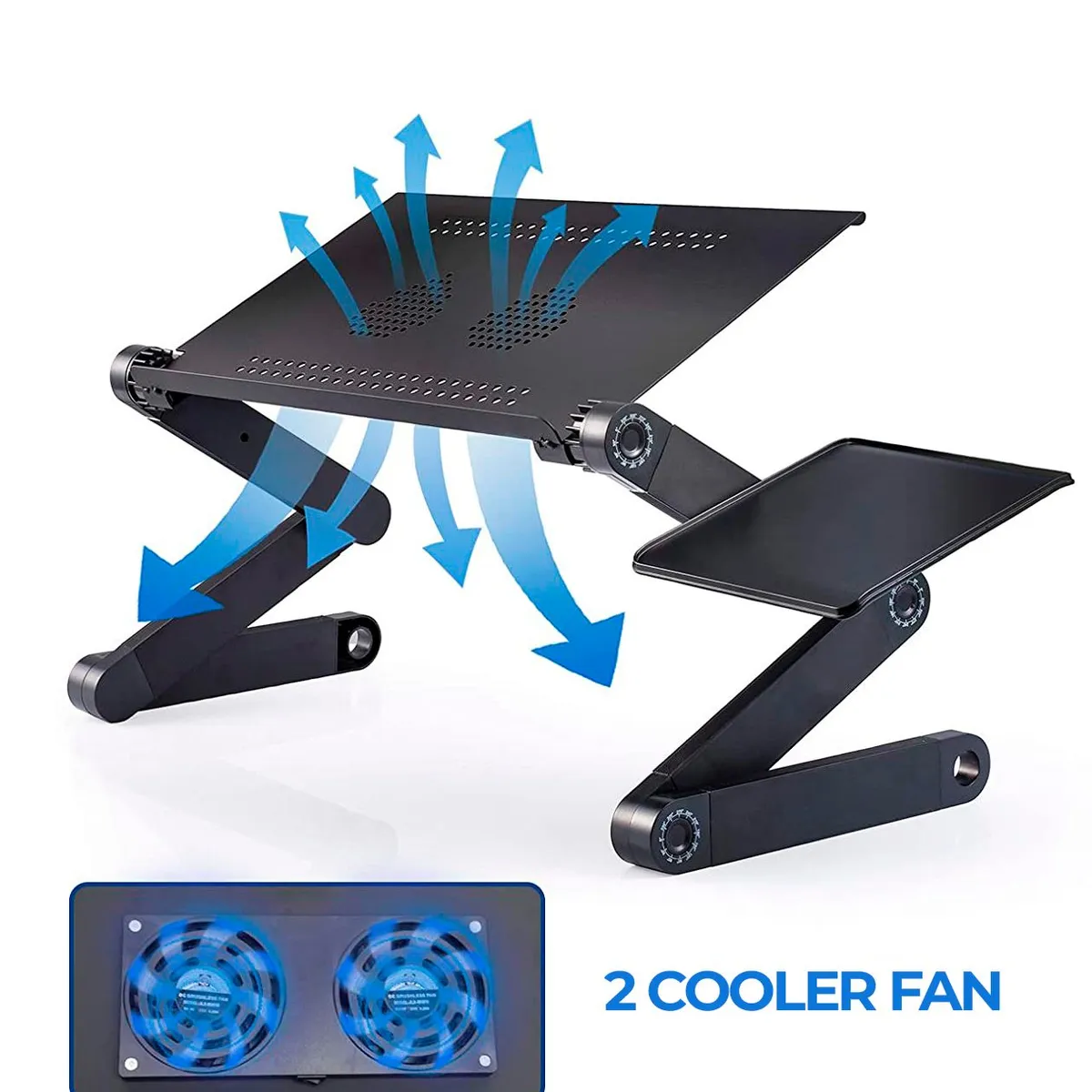 SEISA - Mesa Soporte Para Laptop Multifuncional Metal 2 Cooler Posa Mouse