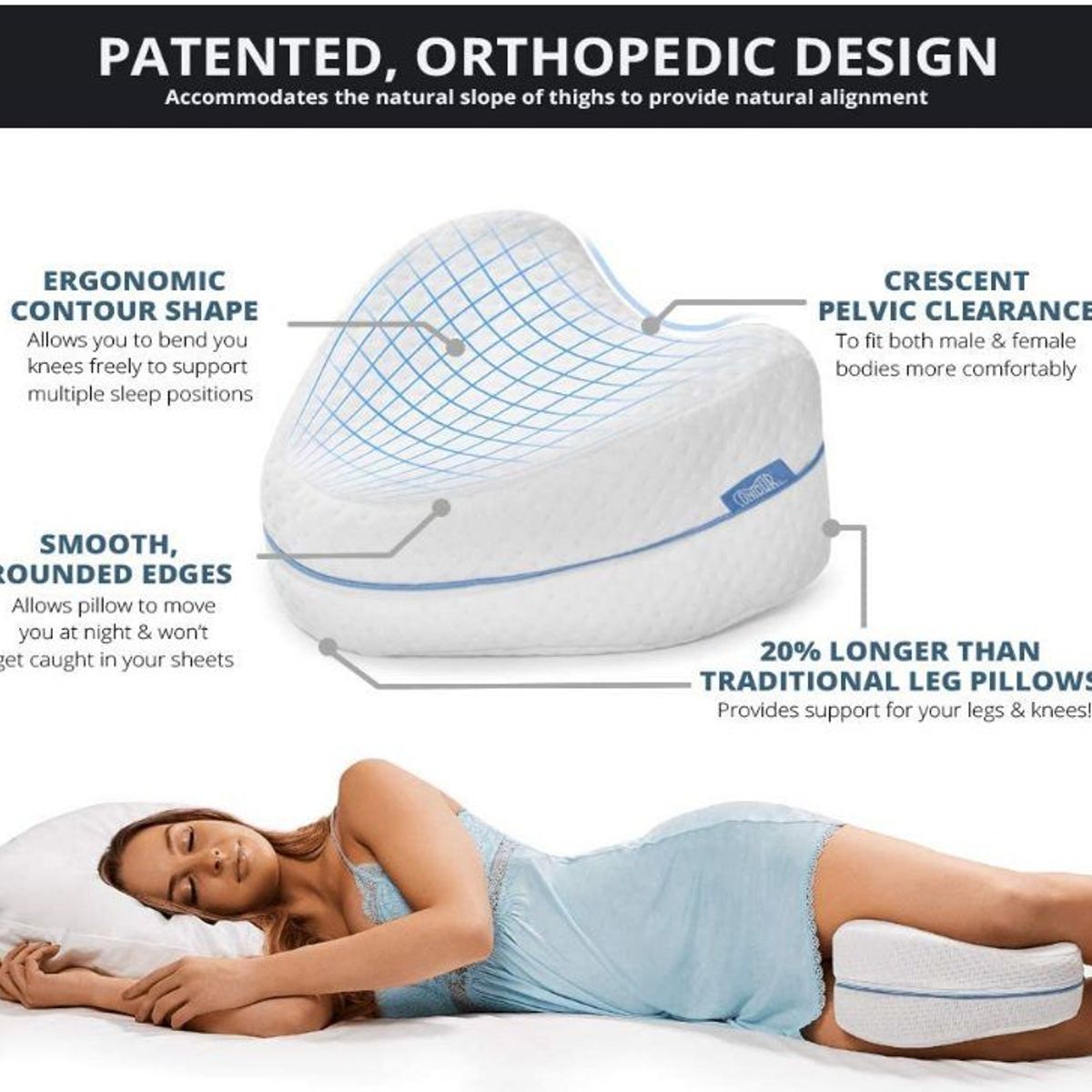 GENERICO - Almohada de piernas - cojin de espuma para piernas rodillas