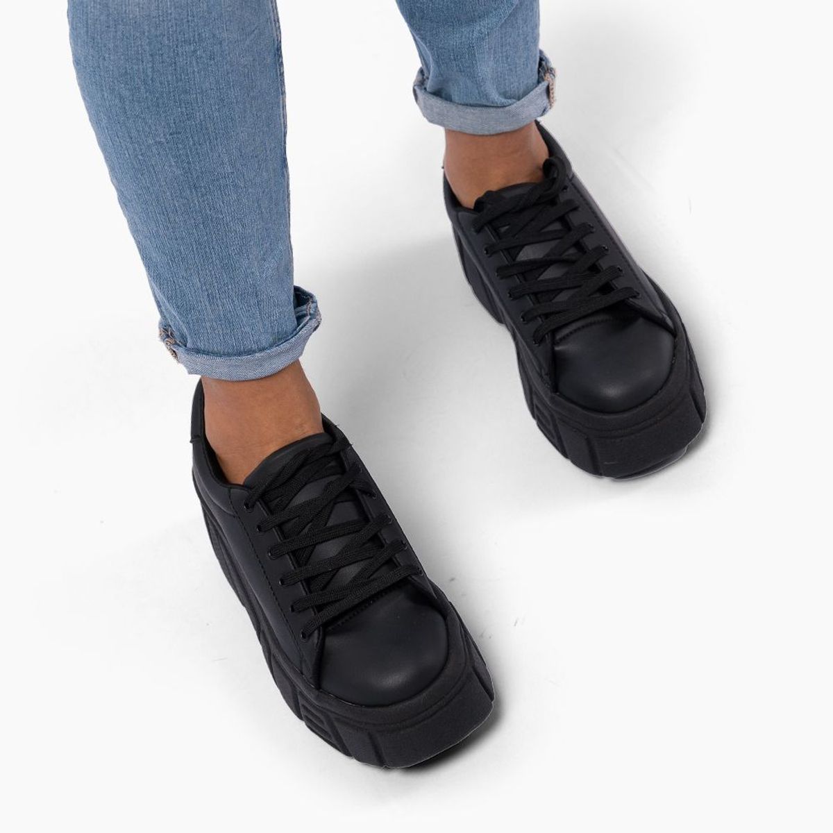 MAGDALENA SHOES - ZAPATILLAS PLATAFORMA CHUNKY BASIC 801 NEGRO