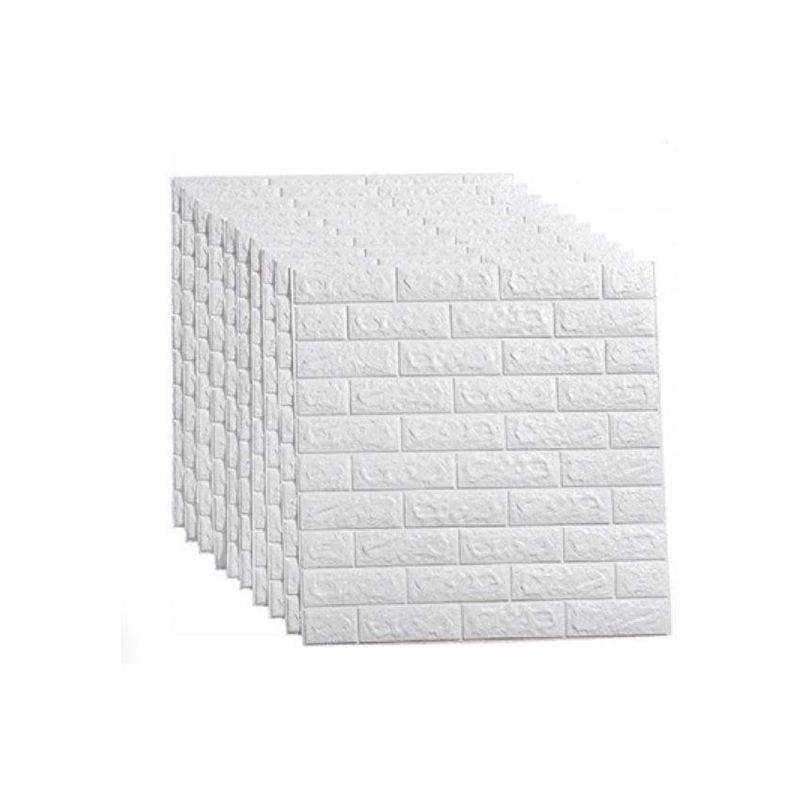 GENERICO - Papel tapiz 3d autoadhesivo ladrillos blanco con alto relieve 10 pcs.