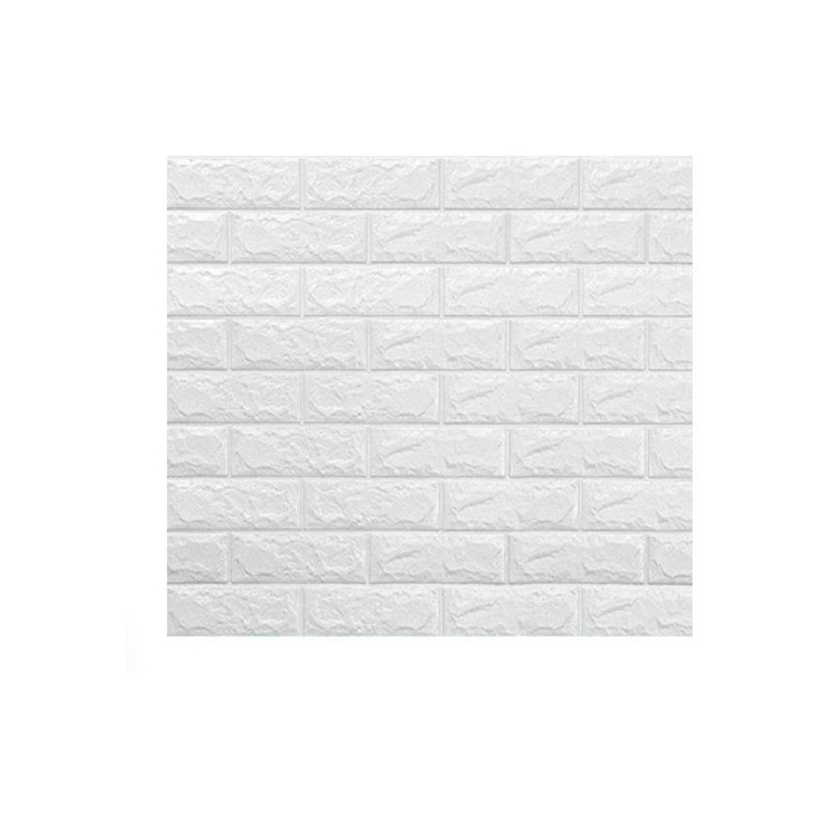 GENERICO - Papel tapiz 3d autoadhesivo ladrillos blanco con alto relieve 10 pcs.