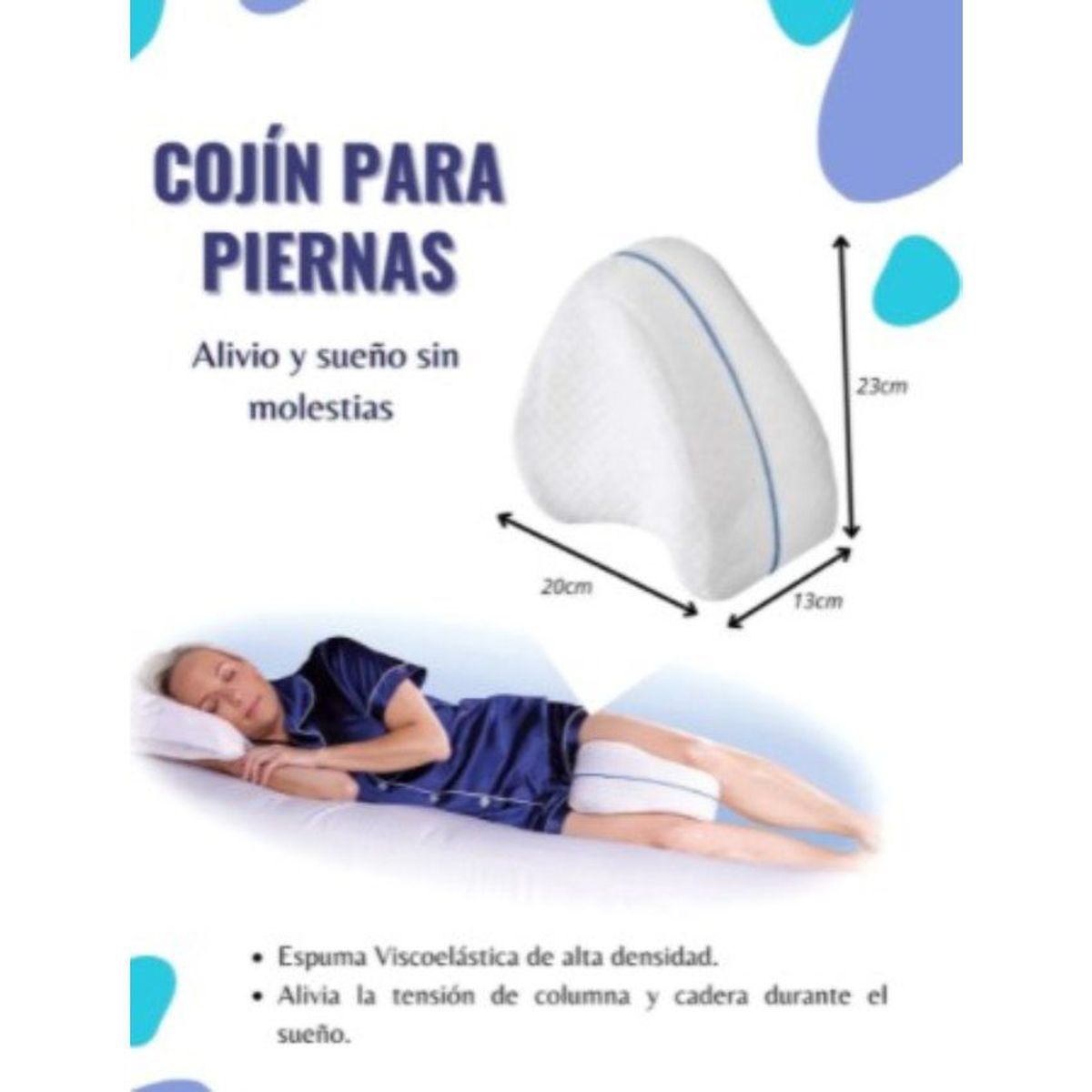 GENERICO - Almohada ergonómica espuma viscoelastica  de calidad + funda