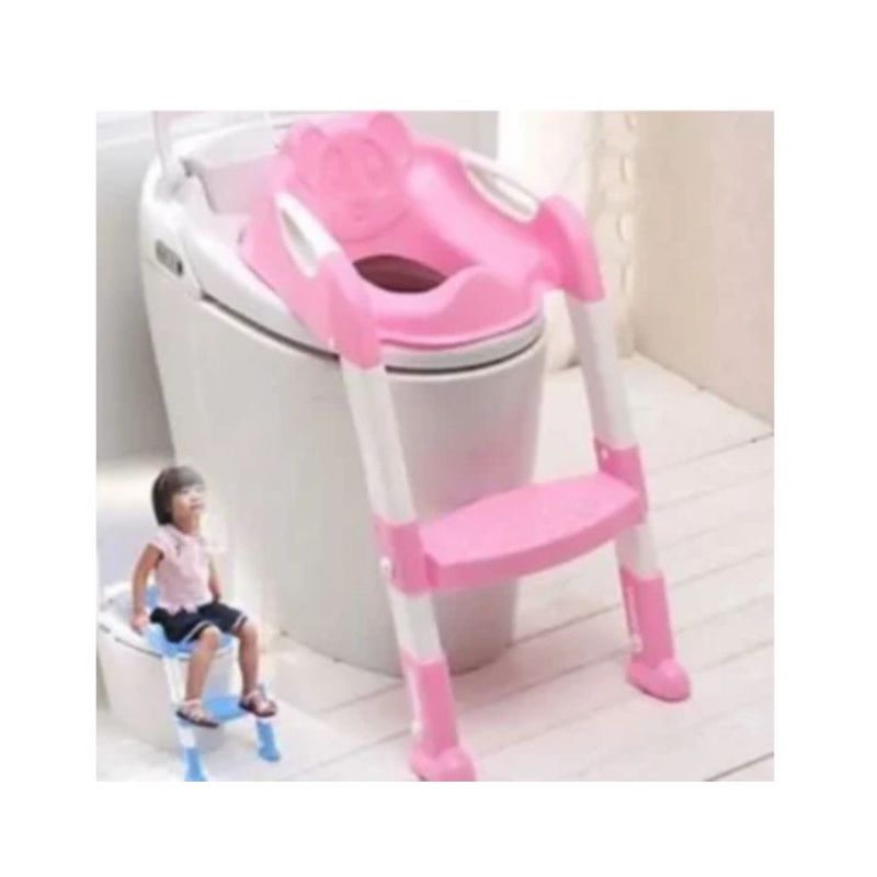 GENERICO - Asiento de entrenamiento ajustable para inodoro rosado.