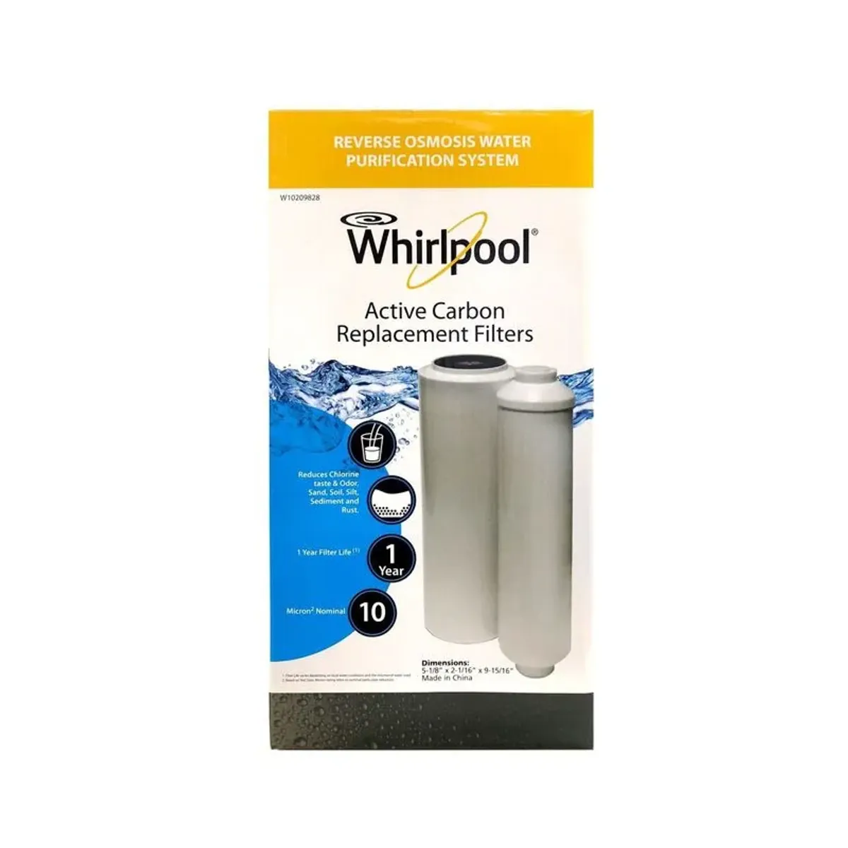 WHIRLPOOL - Filtro de Reemplazo Carbón Activado Ósmosis WK3901Q