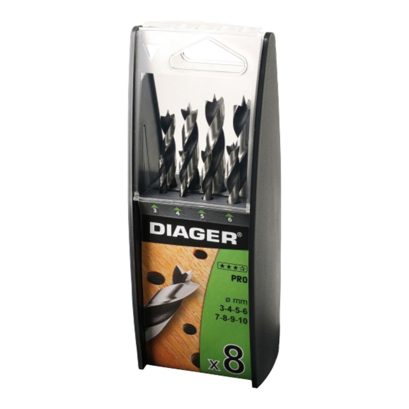 DIAGER - JUEGO DE BROCA PARA MADERA 3 PUNTAS DE 3 a10mm - DIA917B