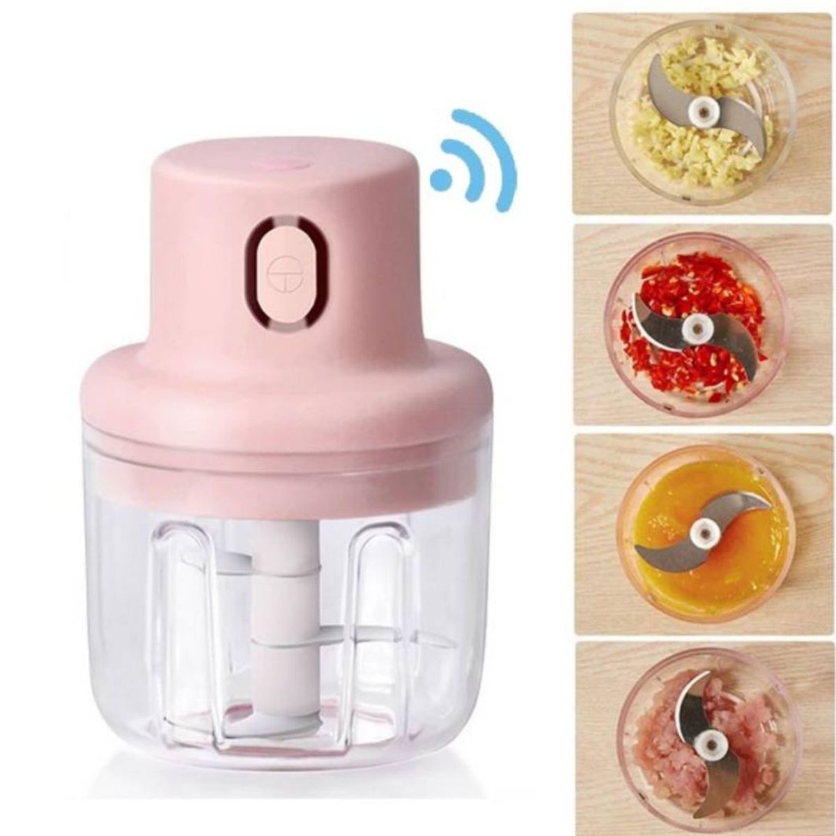 GENERICO - Mini Picatodo 250 ml Recargable USB Rosa.