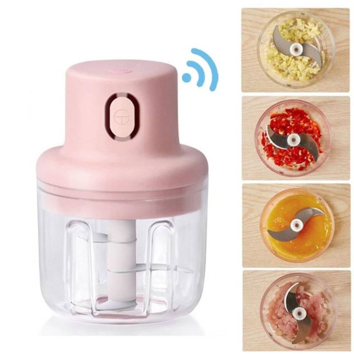 GENERICO - Mini Picatodo 250 ml Recargable USB Rosa.