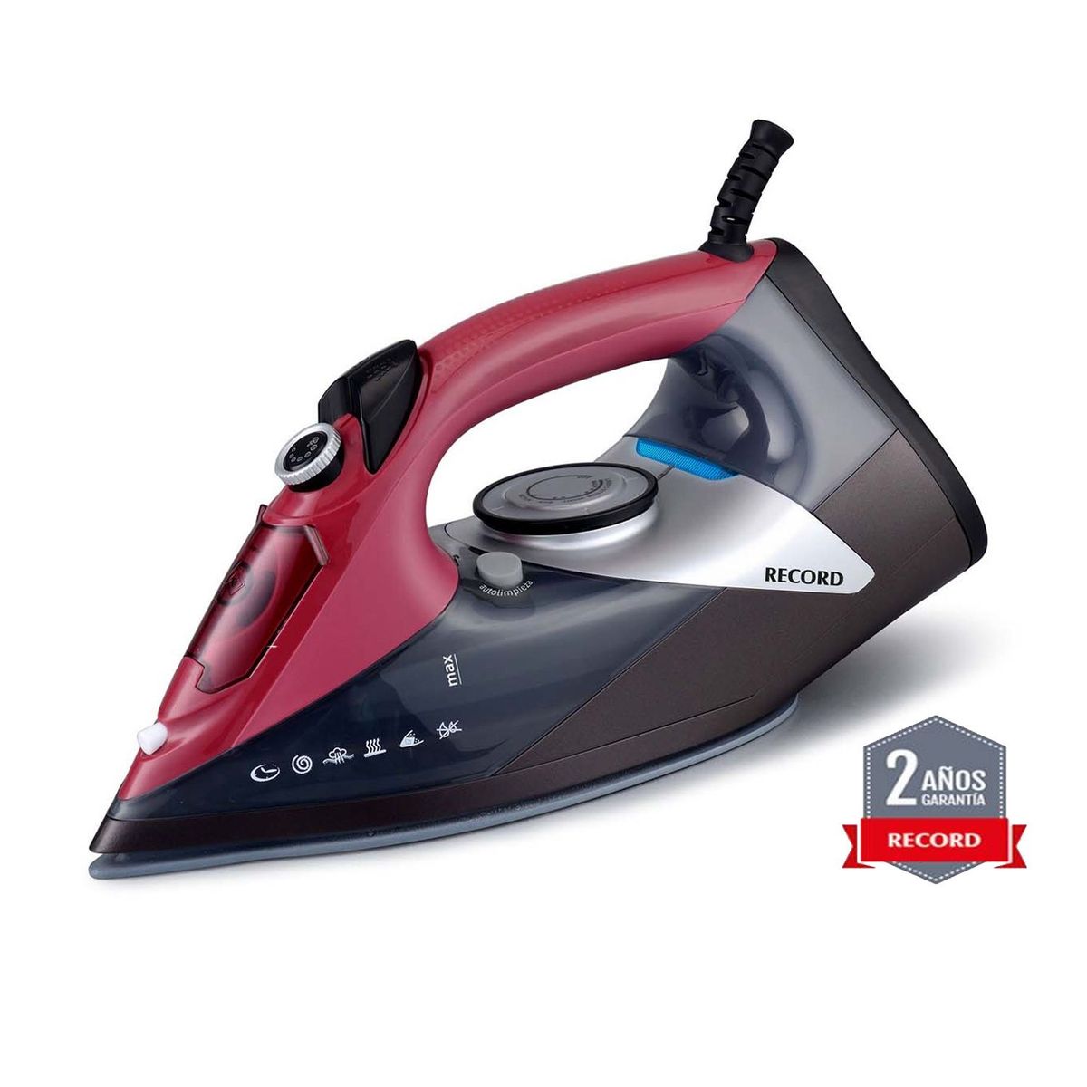 RECORD - Plancha a Vapor Record con base Antiadherente REC-CLPLR104