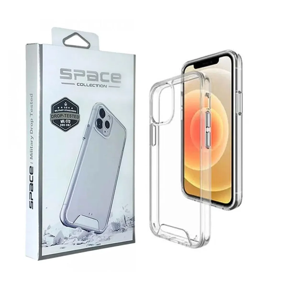 SPACE - Case Space Anticaida + Vidrio Templado iPhone 12 Pro Max Transparente