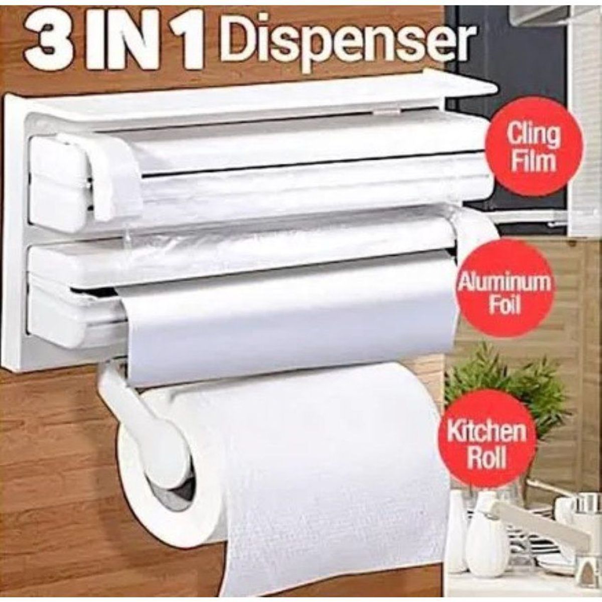 GENERICO - Dispensador porta rollo 3 en 1