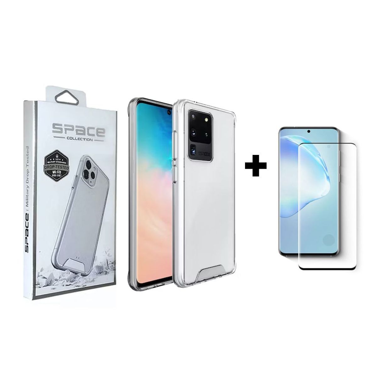 SPACE - Case Space Anticaida + Mica UV Samsung S20 Ultra Transparente
