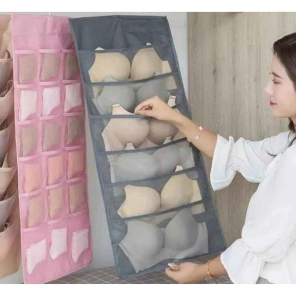 GENERICO - Organizador colgante de doble cara de ropa interior - rosado