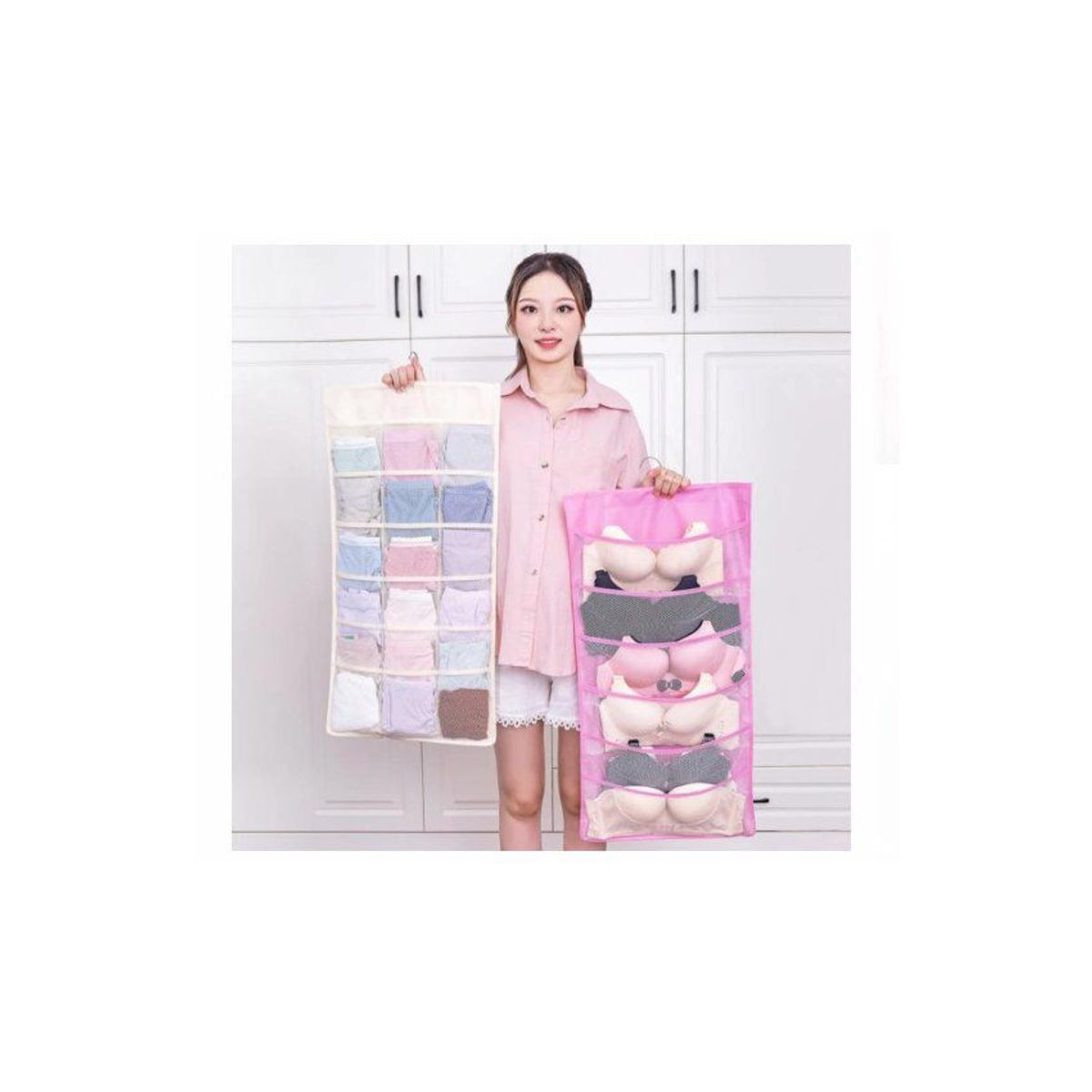 GENERICO - Organizador colgante de doble cara de ropa interior - rosado