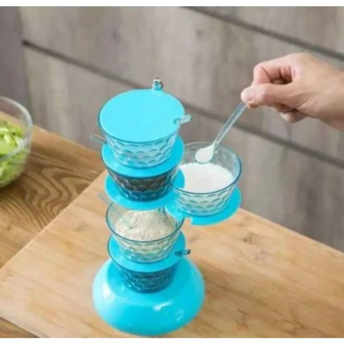 GENERICO - Organizador de condimentos para cocina 5 piezas + cucharitas