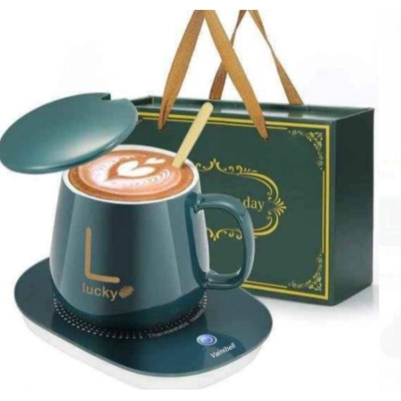 GENERICO - Taza calentador electrico con cucharita  y caja elegante