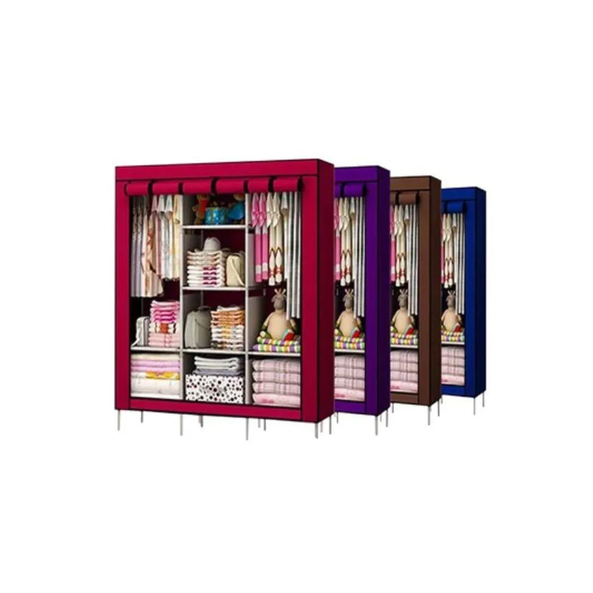 GENERICO - Ropero de 3 cuerpos armable para colgadores y ropa