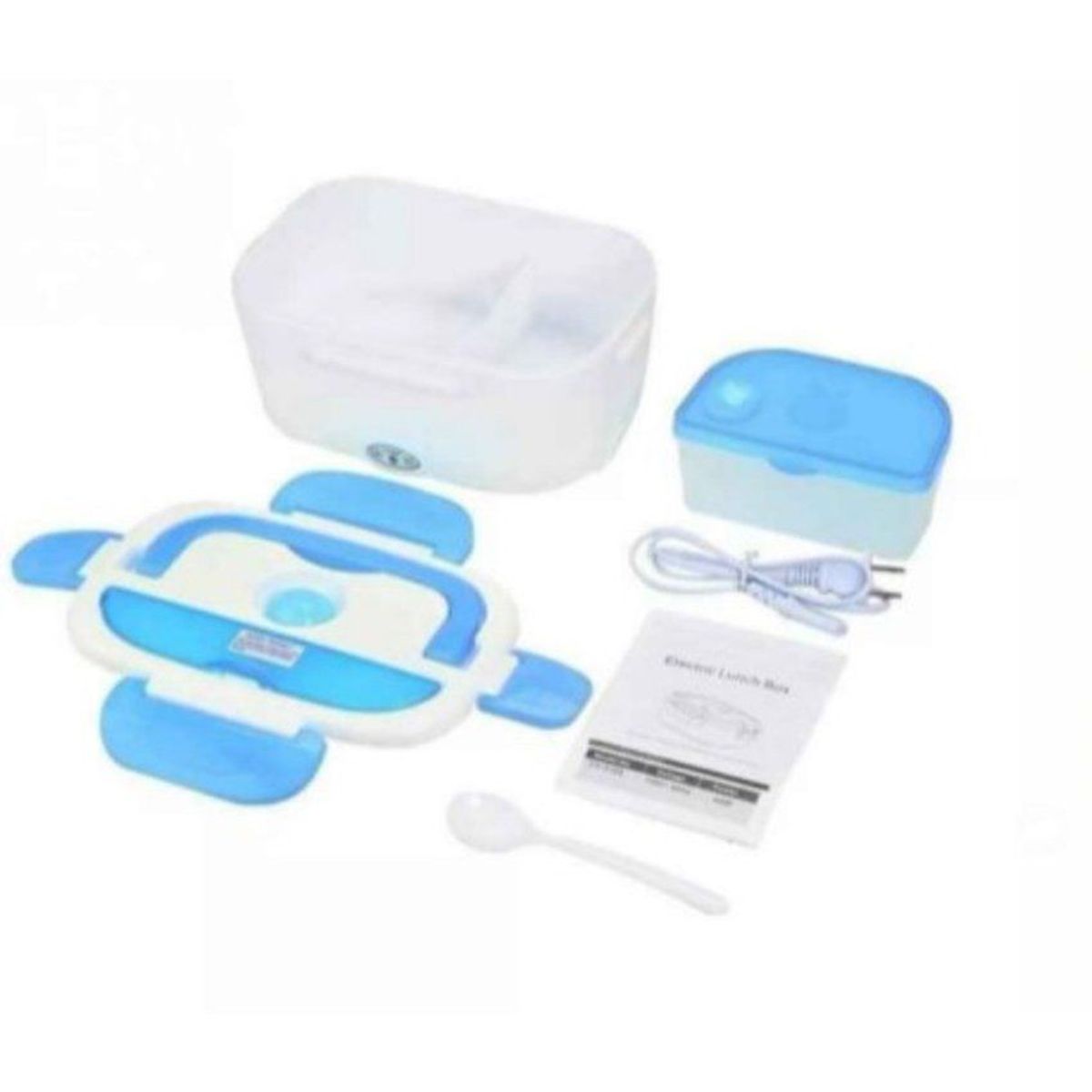 GENERICO - Lonchera electrica portatil + cucharita celeste